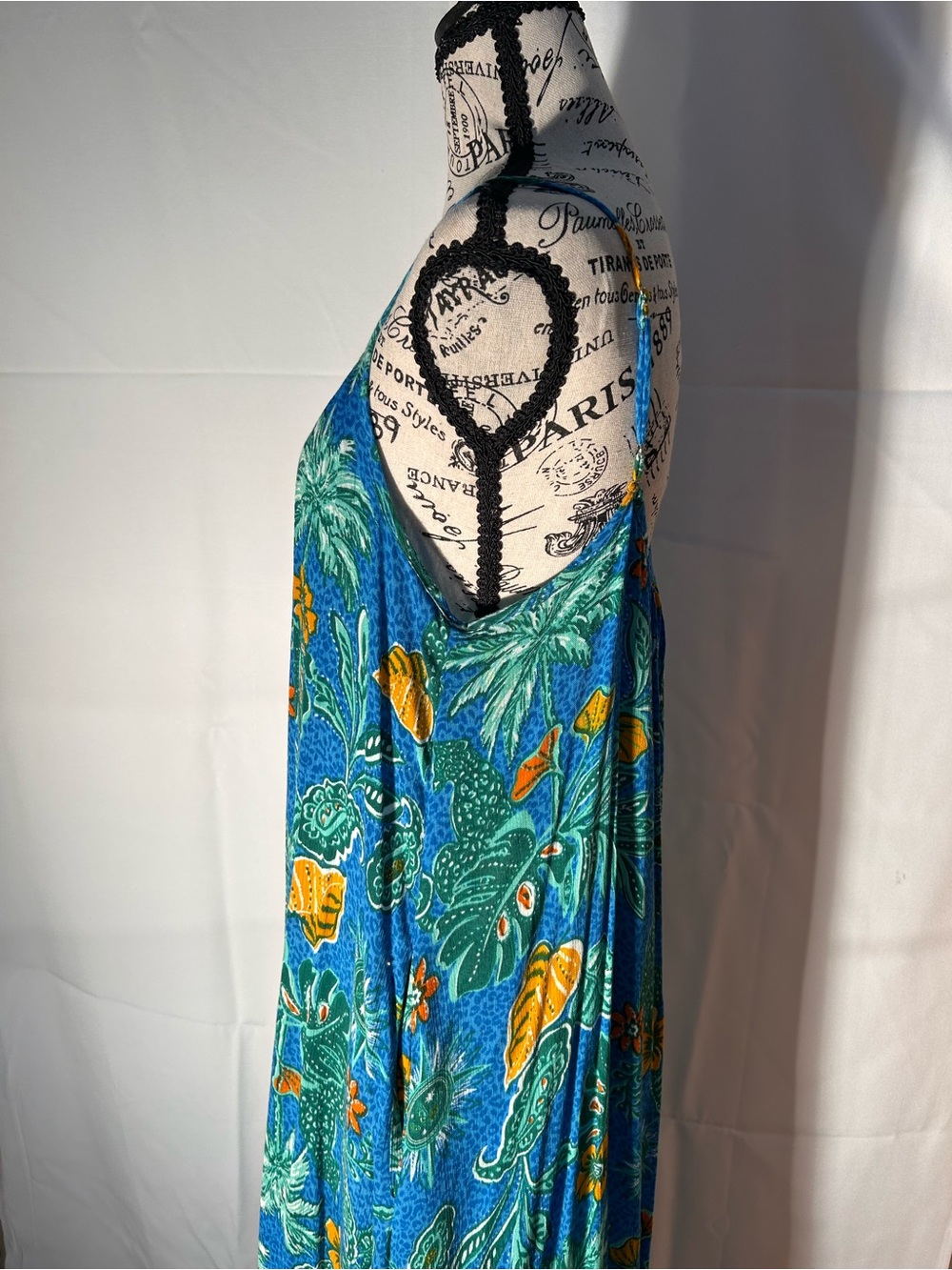 Japna Blue Tropical Print Beachwear maxi dress - Picture 7 of 12